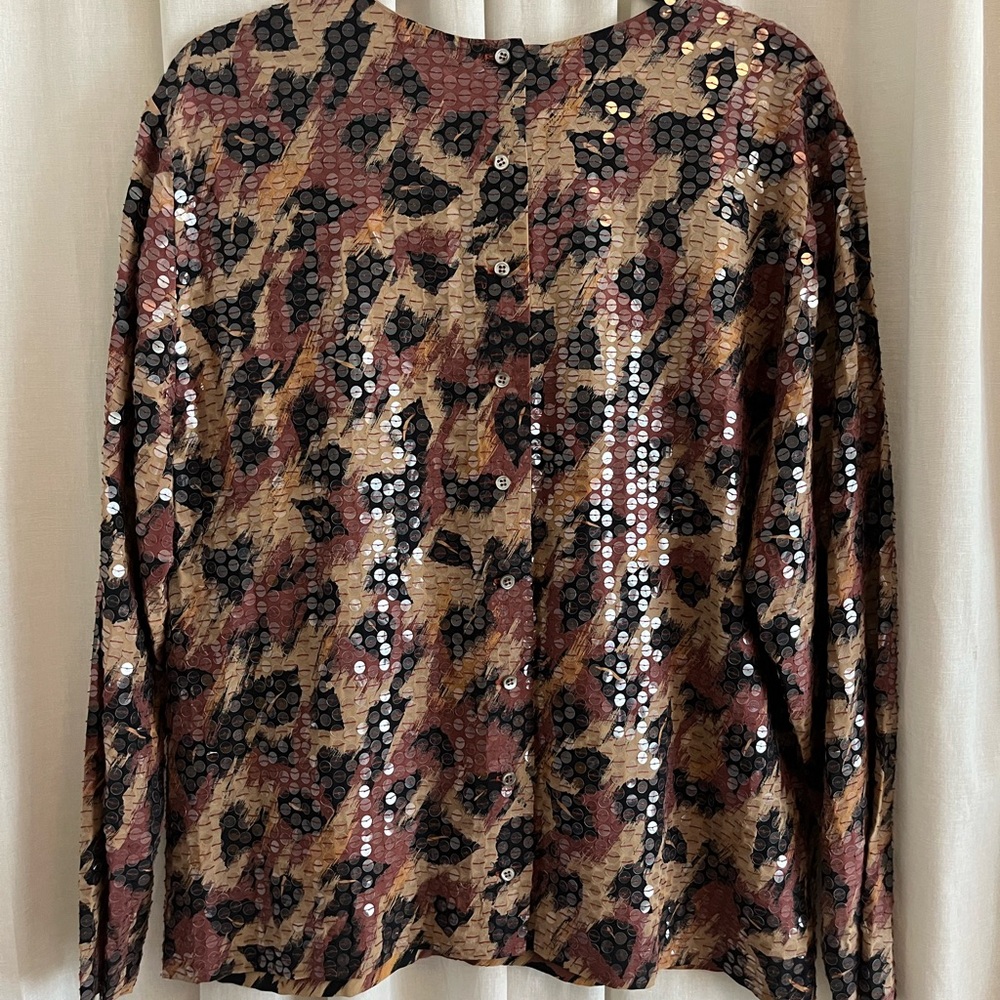 Liz Claiborne Sequin Animal Print Blouse